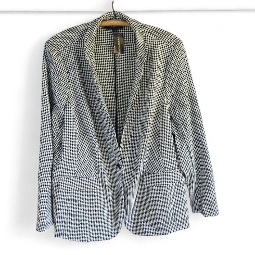 Lane Bryant Size 16 Black & White Houndstooth Blazer | The Bryant Blazer